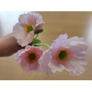 Vlčí máky,  textilní dekorace, květina růžová 60cm